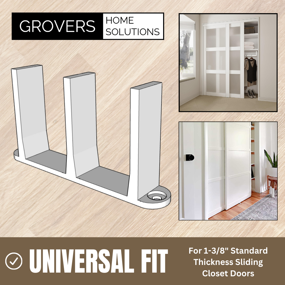 Sliding Closet Door Floor Guide Bracket | Universal Fit for 1-3/8" Width Doors