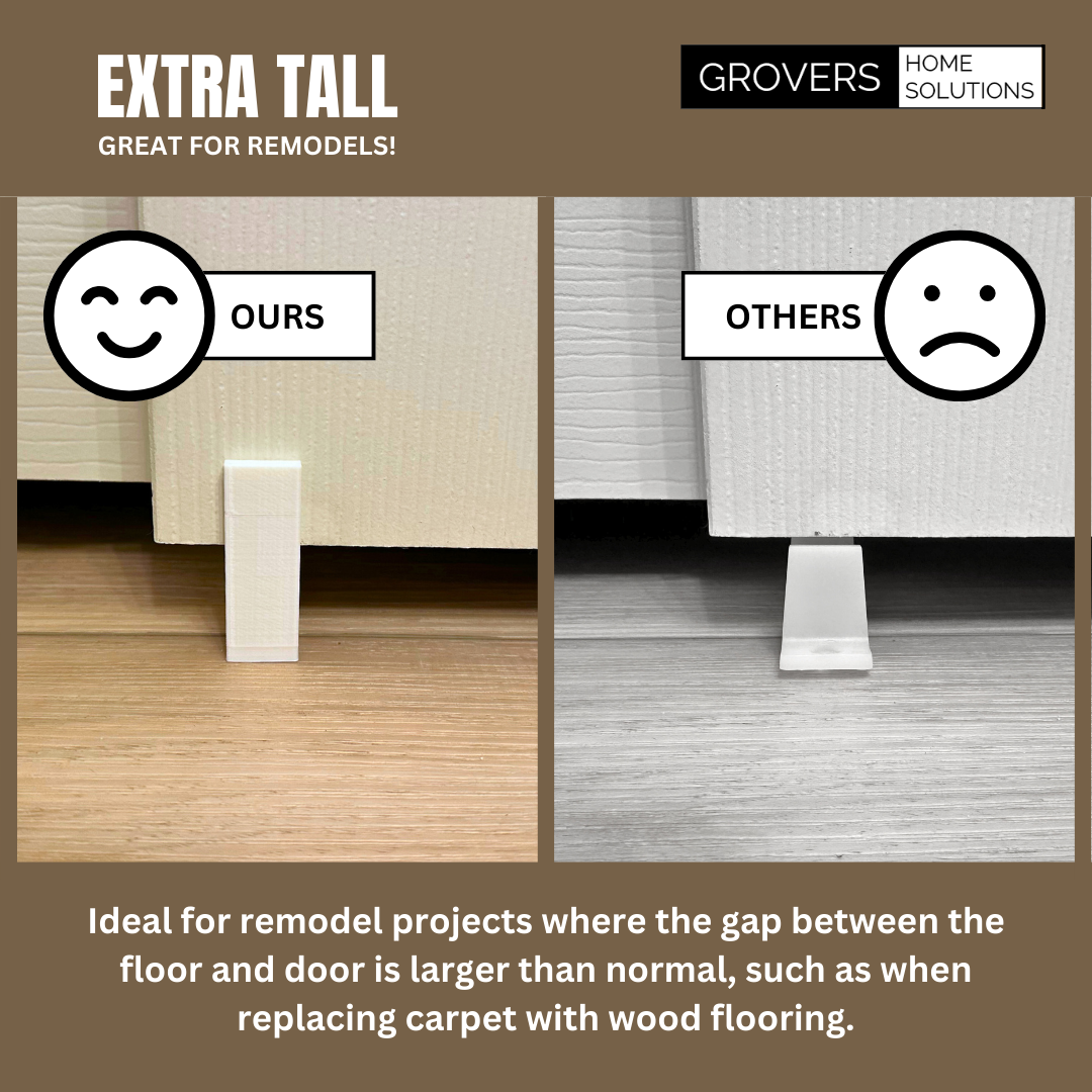 Universal Adjustable Height Sliding Closet Door Floor Guide Bracket - White