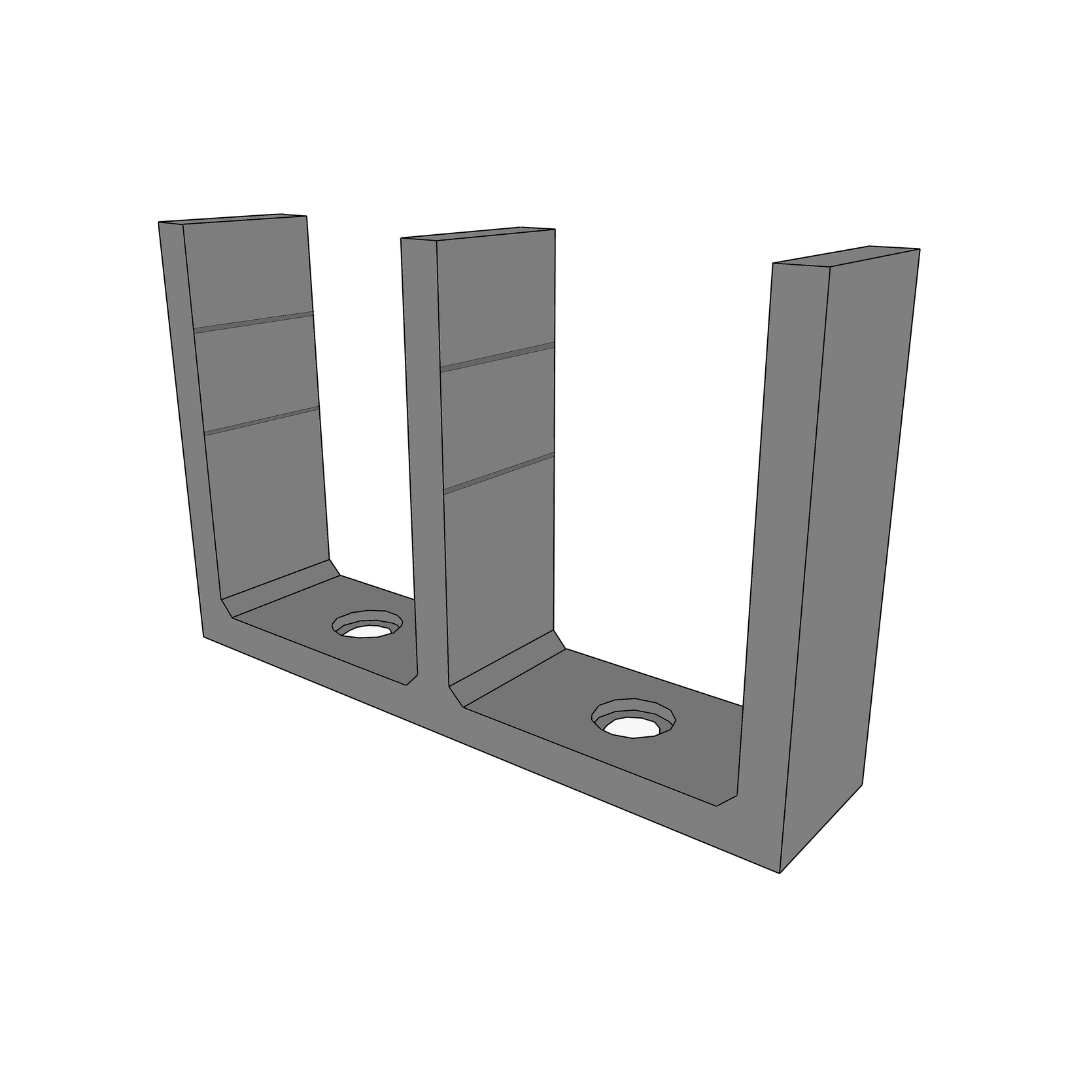 Universal Adjustable Height Sliding Closet Door Floor Guide Bracket - Gray