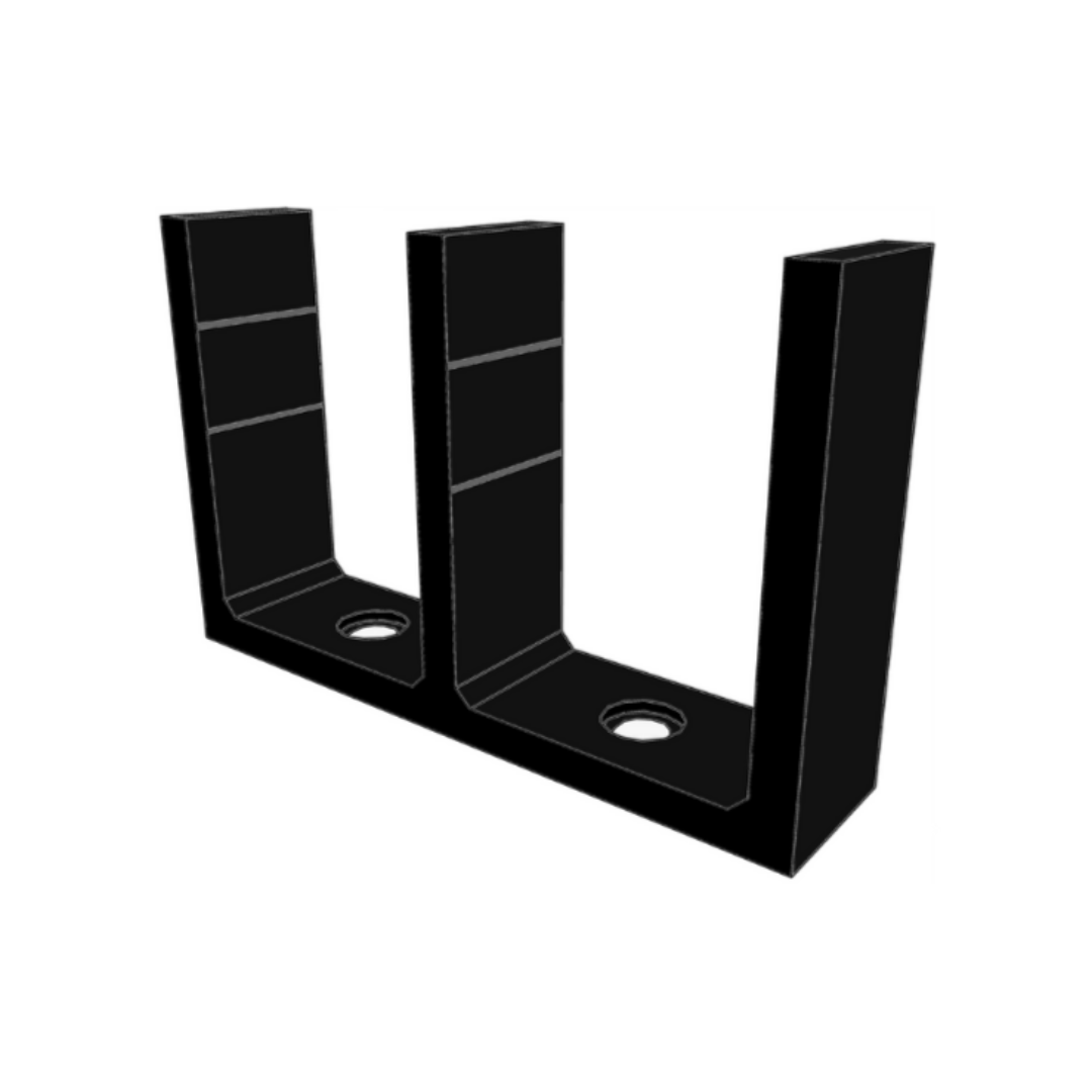 Universal Adjustable Height Sliding Closet Door Floor Guide Bracket - Black