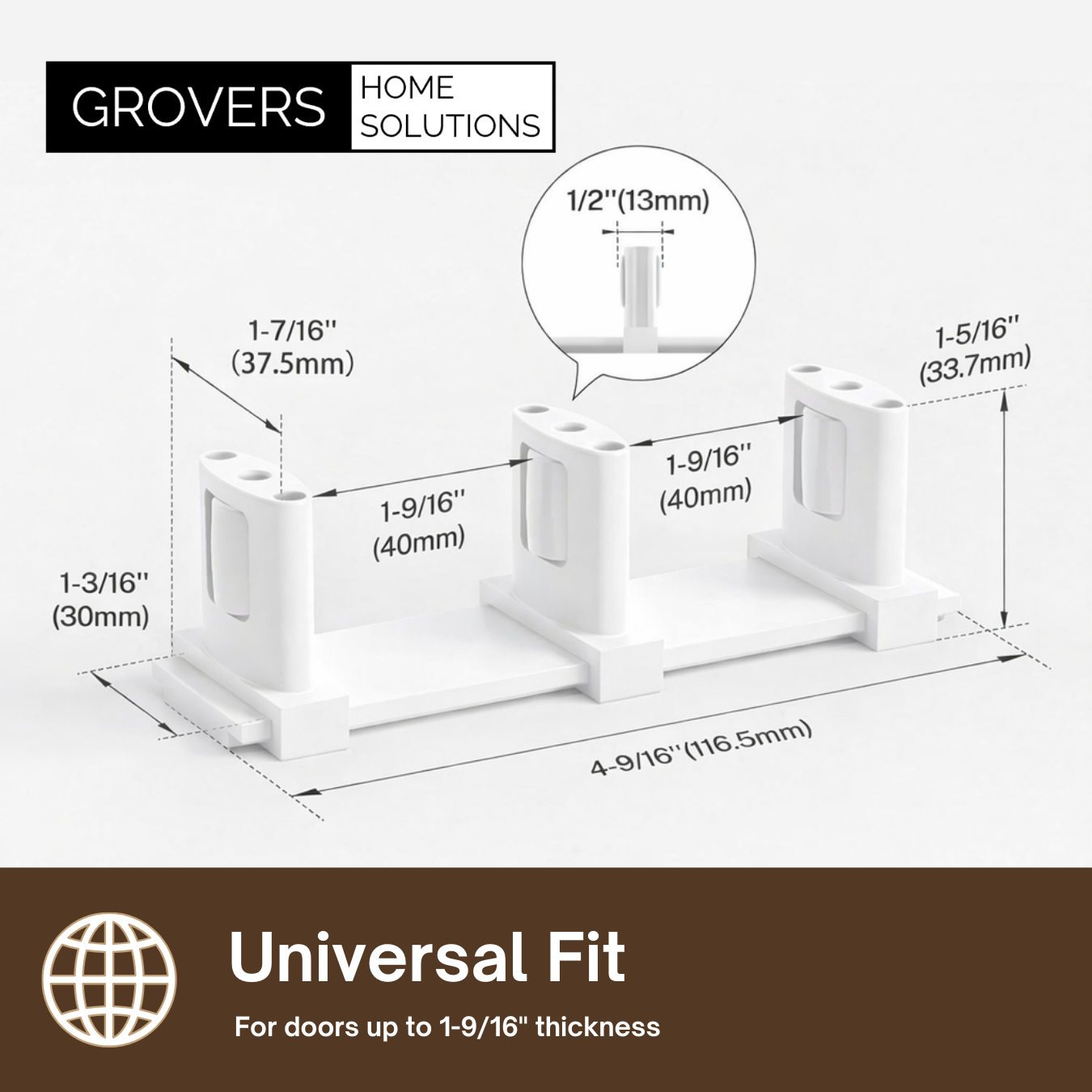 Sliding Closet Door Floor - Easy Install and Adjustable Width 3-Roller Design