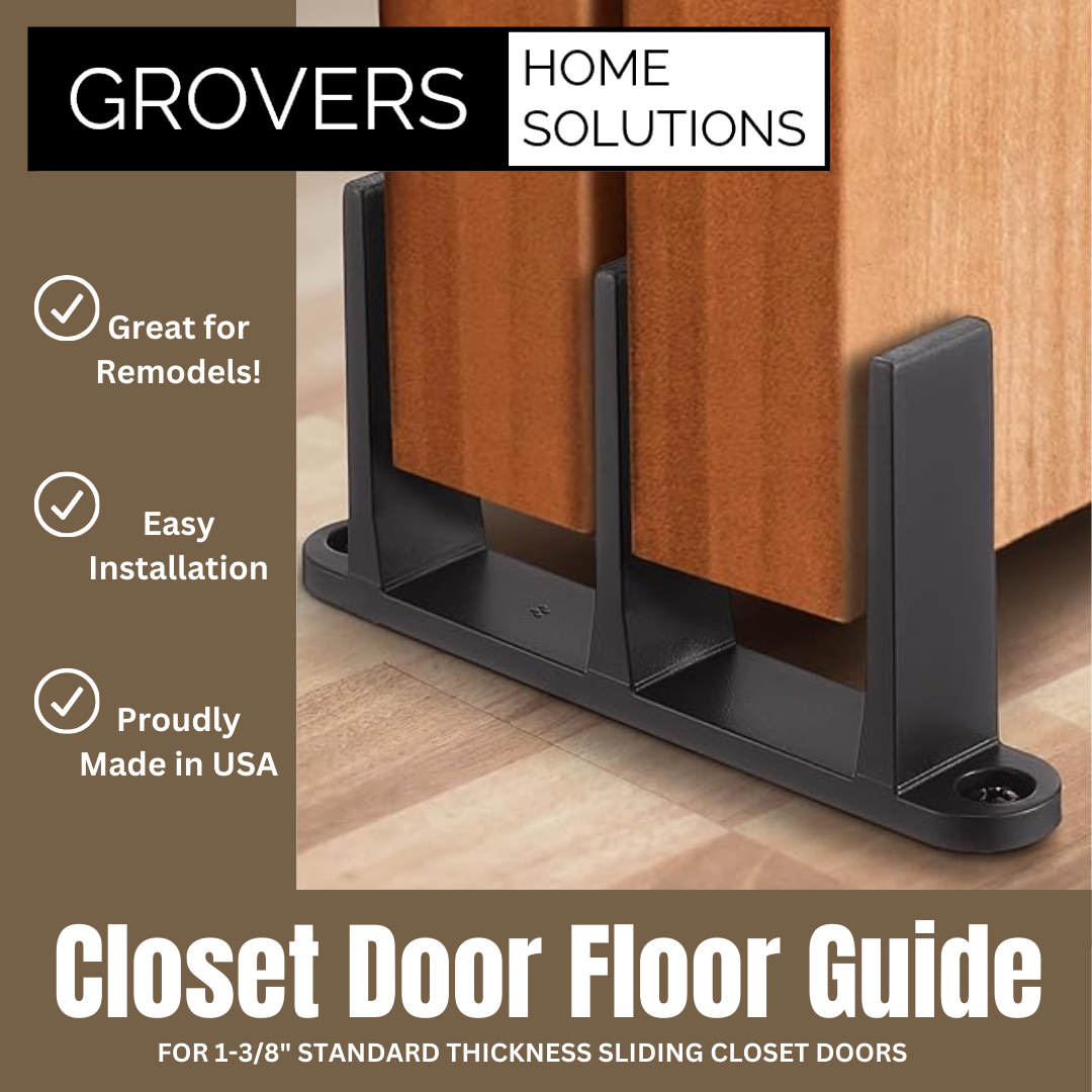 Sliding Closet Door Floor Guide Bracket | Universal Fit for 1-3/8" Width Doors