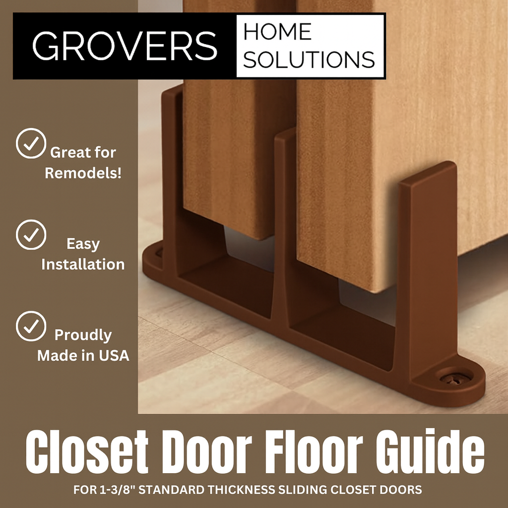 Sliding Closet Door Floor Guide Bracket | Universal Fit for 1-3/8" Width Doors