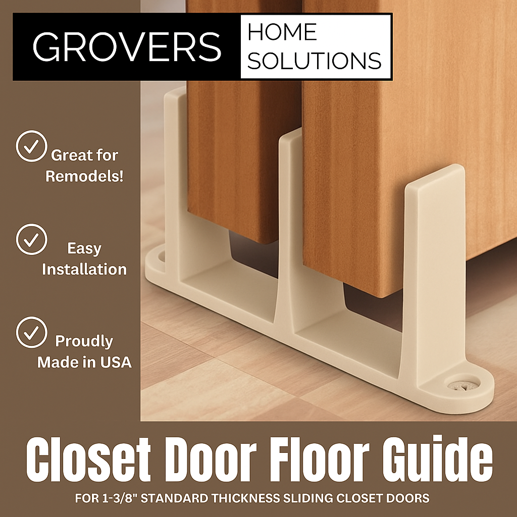 Sliding Closet Door Floor Guide Bracket | Universal Fit for 1-3/8" Width Doors