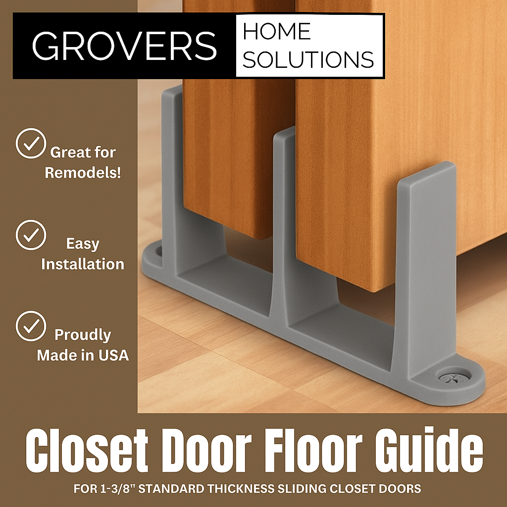 Sliding Closet Door Floor Guide Bracket | Universal Fit for 1-3/8" Width Doors