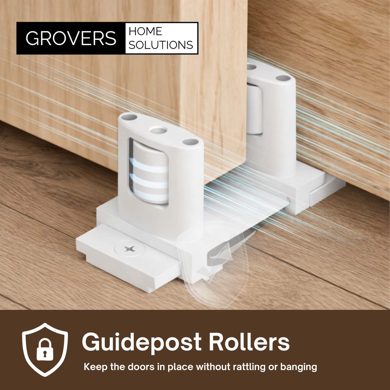 Sliding Closet Door Floor - Easy Install and Adjustable Width 3-Roller Design